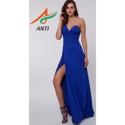 ANTI Summer Cheap And Good Quality New Elegant Party Evening Dress High Split Vestido De Festa Long Formal Gown Robe De Soiree
