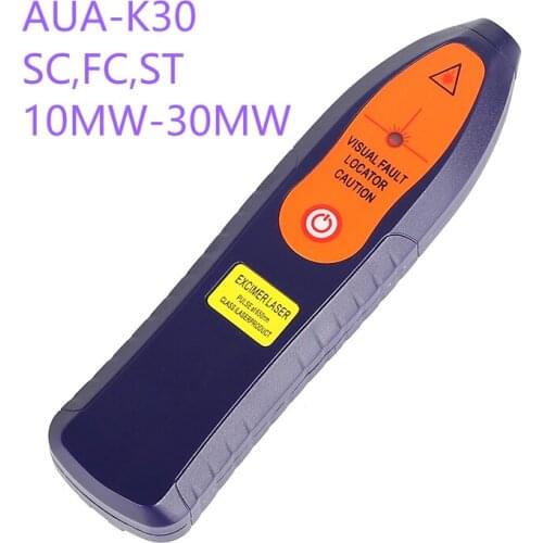 AUA-K30 VFL Preferential price Laser 10MW/30MW Visual Fault Locator, Fiber Optic Cable Tester 10-30Km Range