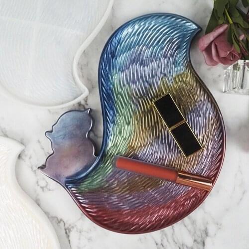 PRZY Large Tray Storage Box Mirror Crystal Epoxy Squirrel Handmade Creative Silicone Molds Home Decoration Ornaments