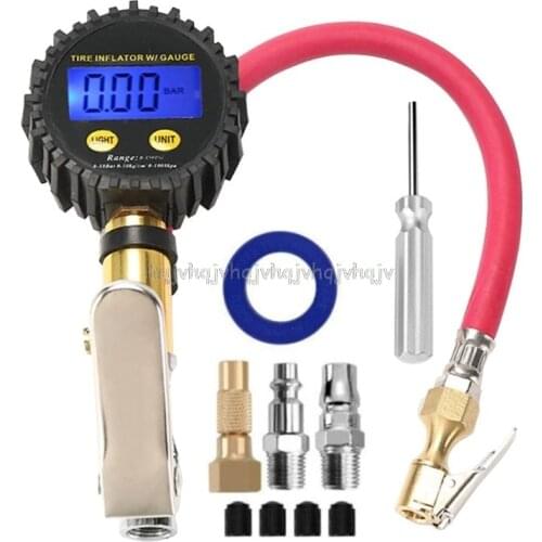 Digital Tire Inflator Pressure Gauge 200PSI LCD Display Air Compressor Pump Quick Connect For Car Motorcycle S05 19 Dropship