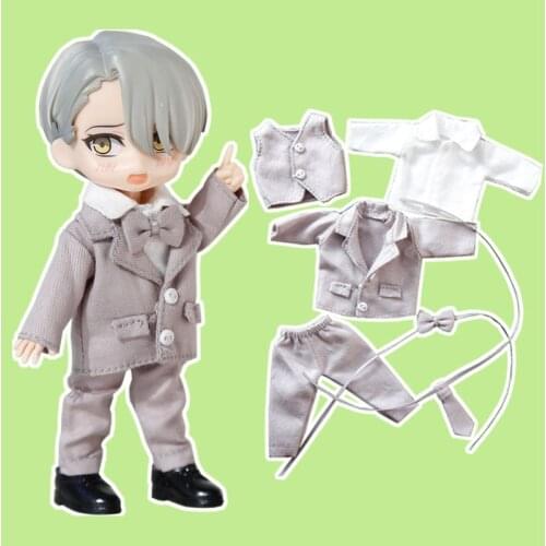 D03-P089 children handmade toy 1/12 ob11 GCS BJD.SD Doll Accessories doll clothes Gentleman suit 6pcs/set