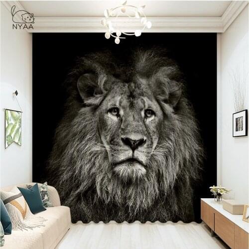 Painting Animal Tiger Curtains For Living Room lion Kitchen Curtains Bedroom Decoration Curtain For Children Micro Shading