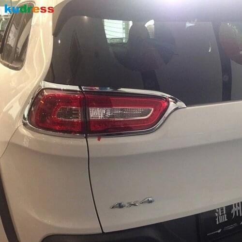 For Jeep Cherokee 2014 2015 2016 ABS Chrome Rear Light Lamp Cover Trim Taillight Frame Trims Sticker Car Styling Accessories
