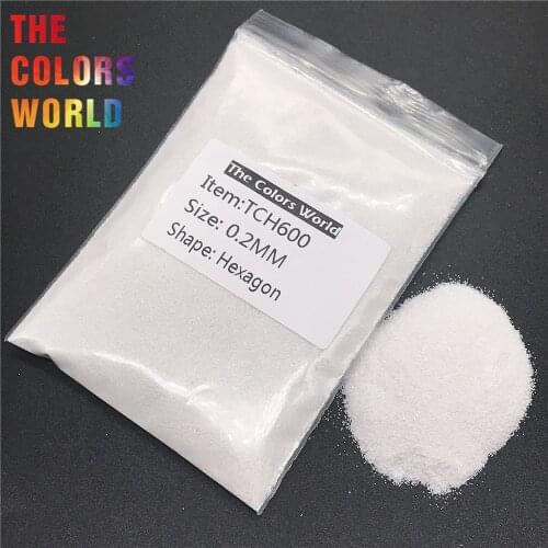 TCH600 Hexagon Shape Matte White Color Nails Glitter Nail Art Decoration Makeup Nail Gel Face Glitter Henna Tattoo Handwork DIY