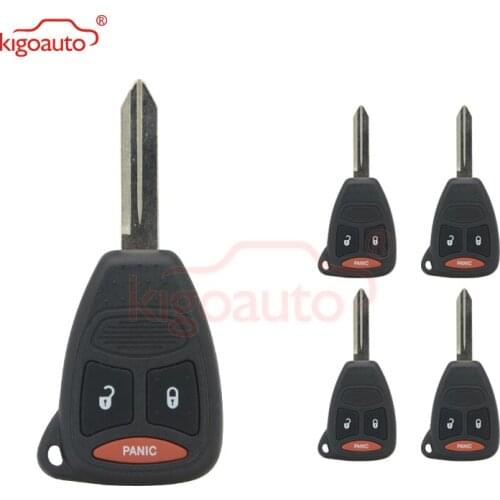 Kigoauto 5pcs Car Key Head Case 2 Button with Panic for Chrysler Aspen Dodge Jeep