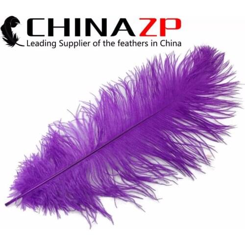 CHINAZP Crafts Factory 35-40cm(14-16inch) 50pcs/lot Good Quality Purple Ostrich Plumage Feathers