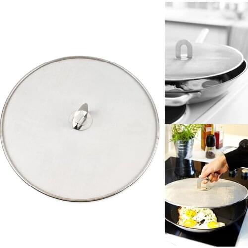 Grease Splatter Screen Pan Cover Stainless Steel Frying Pan Fine Mesh Stops Stove Oil Guard Pot Lid Kitchen Tools