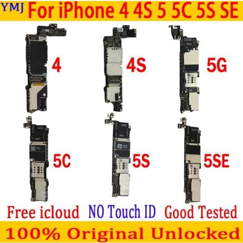 With IOS System for iphone 4 4S 5 5C 5S SE Motherboard with Clean iCloud,Original unlocked for iphone 4S Mainboard 8GB/16GB/32GB