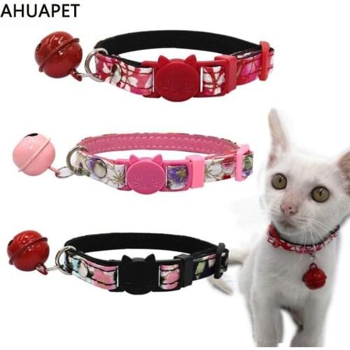 Fashion Necklace For Cat Luxury Cat Collars Bell Kitten Collar Gato Princess Supplies Printed Necktie Accessories For Gatos