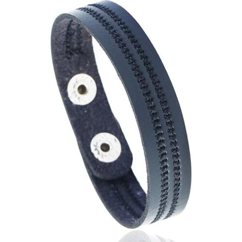 Fashion Casual Vintage Black Brown Leather Bracelet Cuff Simple Charm Buckle Bangle Handmade Wristbands Retro Women Men Jewelry