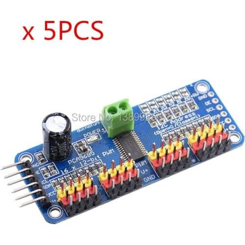 5pcs/lot 16 Channel 12-bit PWM/Servo Driver-I2C interface PCA9685 module for arduino or Raspberry pi shield module servo shield