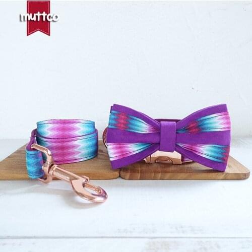 MUTTCO retailing special self-design great collar for dog the PURPLE stripe dog collar 5 sizes UDC009M