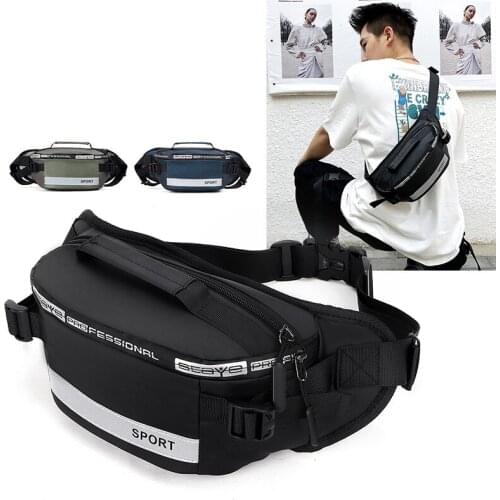 Waterproof Sports Chest Bag Men Waist Bag Phone Pouch Reflective Strip Unisex Men Hip Waist Pack Fashion Men Crossbody Bags
