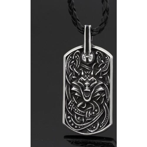 Men 316L norse viking viking wolf Scandinavian pendant necklace