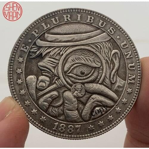 1887 Hobo Nickel Coin Morgan Dollar Copy Coin Tramp Copper Coins Collectibles