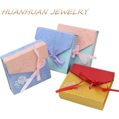 Kraft Paper Gift Box Jewelry Decorations Wedding Favors Gifts Boxes Christmas Friend Party Bracelet Necklace Supplies Case B3444