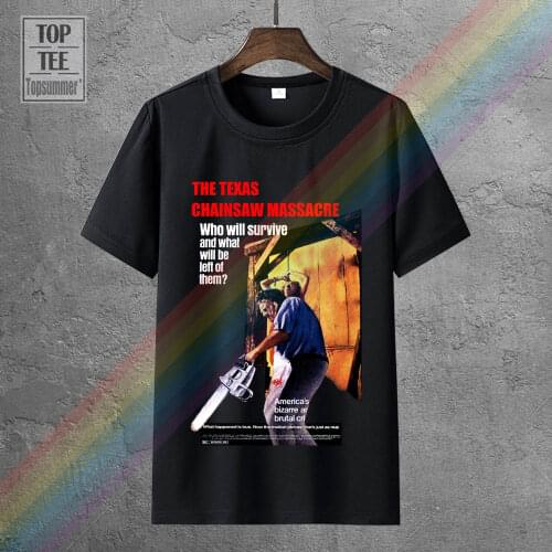 The Texas Chain Saw Massacre Movie Poster Unisex Cotton T-Shirt Oversized Tshirt Personalized T-Shirt Poland Tshirts Rpaxgx