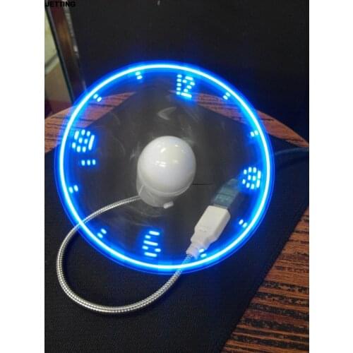 Durable Adjustable USB Gadget Mini Flexible LED Light USB Fan Time Clock Desktop Clock Cool Gadget Time Display