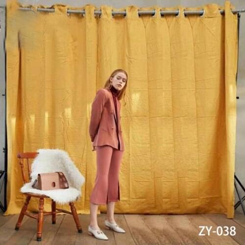 DAWNKNOW Yellow Pro Dyed Solid Muslin Photography Background Backdrop Adult Vogue Pure Colour Shoot Wedding Photo Studio 3x5M