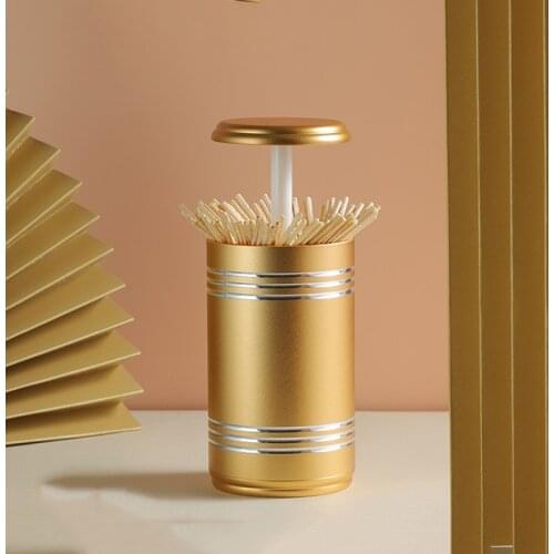 Simple Affordable Luxury Pressing Toothpick Storage Box Toothpick Holder Living Room Restaurant Desktop Decoration Ornament