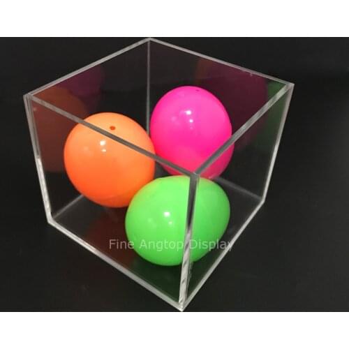9x9x8cm Transparent Acrylic 5 sided Cube Box Jewelry Beads Display Storage Box Plexiglass Gift Box