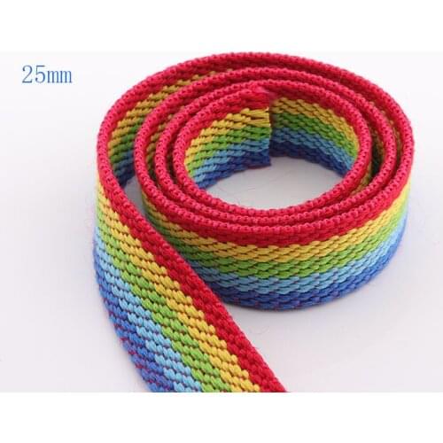 Rainbow Stripe Webbing Strap Colorful Fabric Webbing Belt Strap Handbag Strap webbing ribbon luggage belt strap
