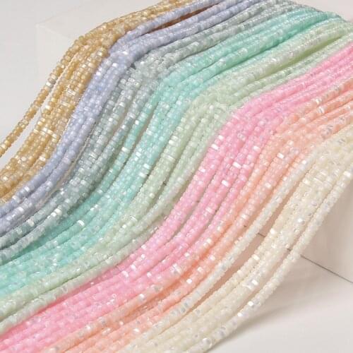 Multi Color Inctada Maxima Jameson Rondelle Beads 2*4 mm Polished Wheel Shape Pearl Oyster Strand Beads For DIY Making Jewelry