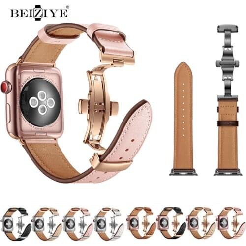 Bracelet Butterfly Clasp Strap For Apple Watch 38mm 42mm 40mm 44mm Sport Wristband for iWatch series SE 6 5 4 3 2 1 Replacement
