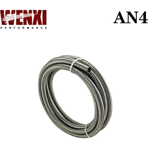 AN4 4AN AN-4 (5.6MM / 7/32" ID)STAINLESS STEEL BRAIDED RACING HOSE FUEL OIL LINE 5 METER/5M WX7111