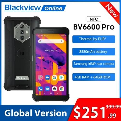Global Version Blackview BV6600 Pro Smartphone 5.7" 4G+64GB 8580mah Celular Thermal Imaging Camera Android 11 Mobile Phone NFC