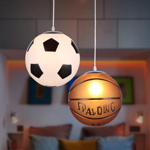 Modern Pendant Light Led Football Basketball Nordic Living Room Bedroom Childrens Room Boy Baby Indoor Decoration Lamp Fixture