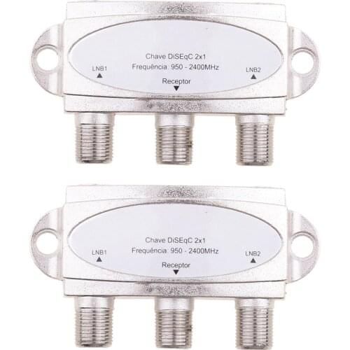 FTA Switch 2X1 DiSEqC Satellite Dish For FTA Receiver Multi LNB LNBF - White
