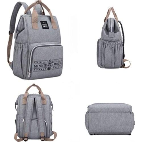 Disney Minnie Mickey Pooh Diaper Bag Large Capacity Backpack Waterproof Outdoor Travel Bag Mummy Handbag Girl Boy Shool Bag Gift