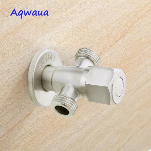 Aqwaua Faucet Angle Valve SUS 304 Water Control Valve 2 Way Valve Diverter Toilet Valve Control Bathroom Kitchen Accessories
