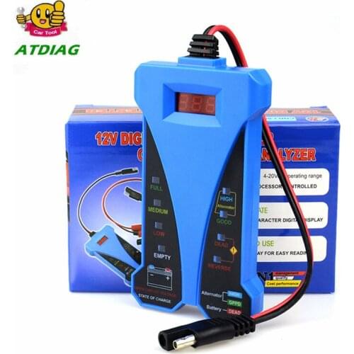Smart Digital Battery Tester LED Display 12V Voltmeter Alternator Analyzer for Car Motorcycle Boat Electrical Tool