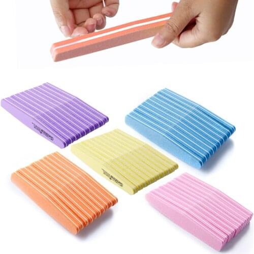 100Pcs Double-side Nail Files Set 100/180 Manicure Sponge Buffer Kit Nail Buffing Sanding File lime a ongle Nail Polishing Tools