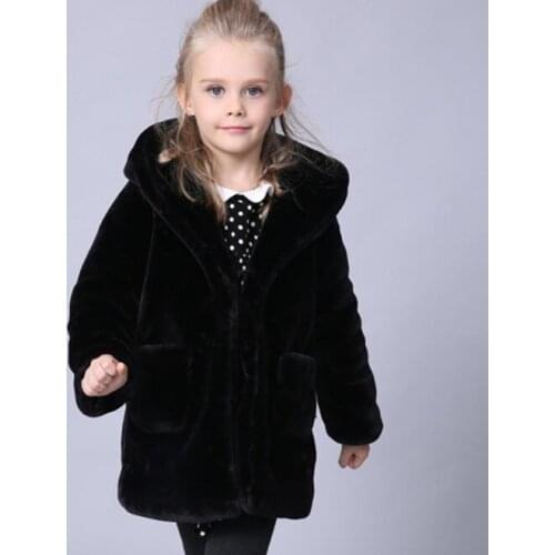 2020 Fashion Baby Girls Winter Outerwear & Coats Childrens Fur Girls Fur Coat Kids Faux Fur Fabric Clothes Fur Coat