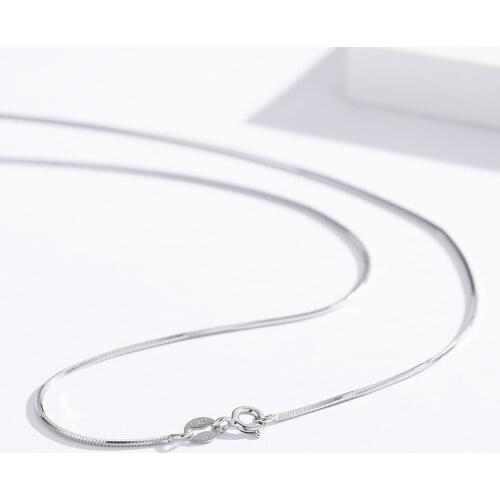 14"-32" 35-80cm 1mm 925 Sterling Silver Necklaces Italy Slim Thin Snake Chains Necklace Women Chain Kids Girl Men Jewelry Colier