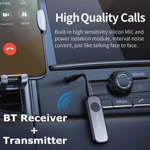 Siparnuo BT Receiver Transmiter 5.0 Adapter Hands-Free Car Kits AUX Audio 3.5mm Jack Music Wireless Car Bluetooth Transmitter