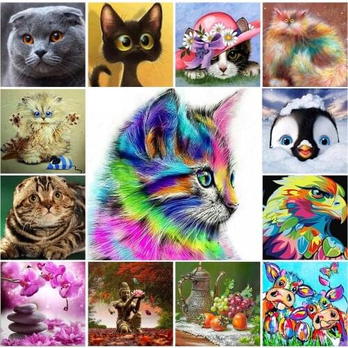 DIY 5D Diamond Painting Cartoon Animals Cross stitch Diamond Embroidery Kit Needlework Mosaic Rhinestone Picture Home Decor Gift