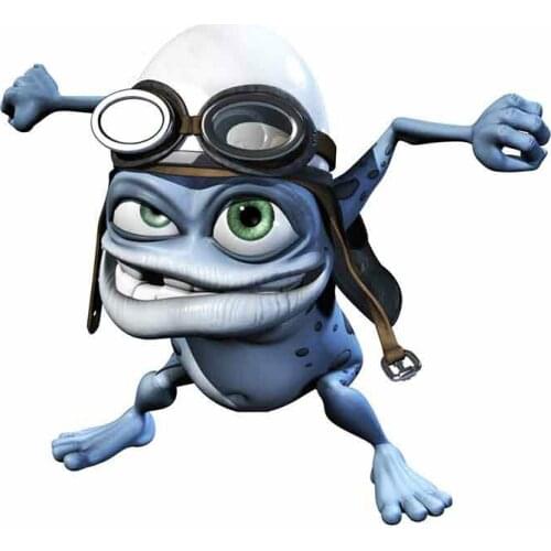 Car Stickers, Motorcycle Decals Funny Crazy Frog Cartoon Decorative Accessories,to Cover Scratches Waterproof PVC.13x12cm