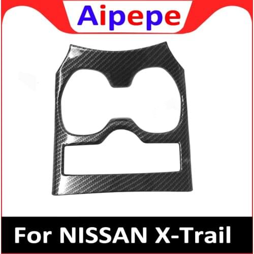 For NISSAN Xtrail X-Trail X Trail T32 Rogue 2014 2015-2019 Carbon Fiber Car Water Cup Holder Cover Interior Accessories