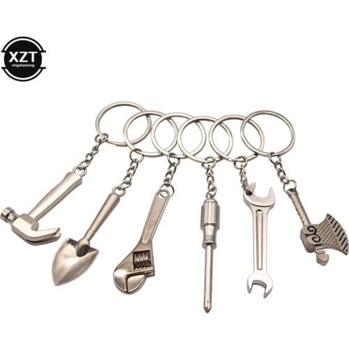 Car Keychain High-end Simulation Wrench Keychain Novelty Tool Mini Couple Model AUTO Stainless Steel