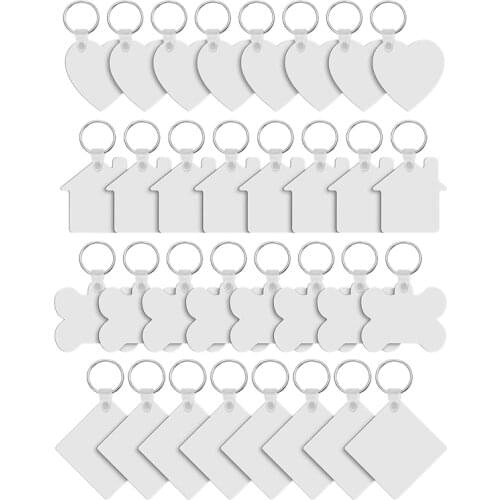 36 Pcs Sublimation Blank Keychain DIY MDF Blank Keychain Double-Side Printed Heat Transfer Keychain for Graduation Gift