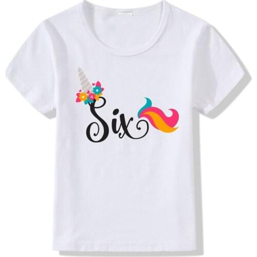 Childrens Summer Top Number Print T Shirt Boys Girls Casual Short Sleeve Clothes Camiseta