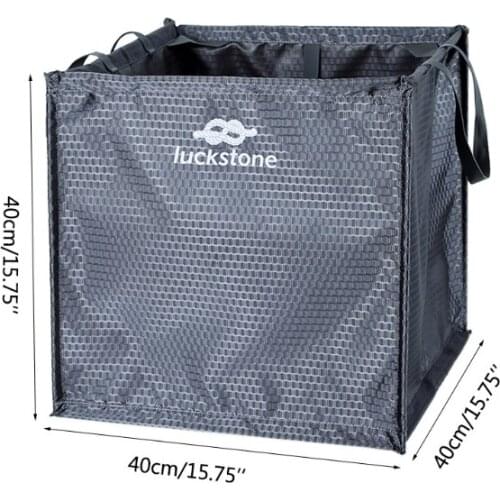 E56D Nylon Folding Cube Box Container Rock Climbing Arborist Equipment Throw Line Rope Foldable Storage Bag for Camping Hiking