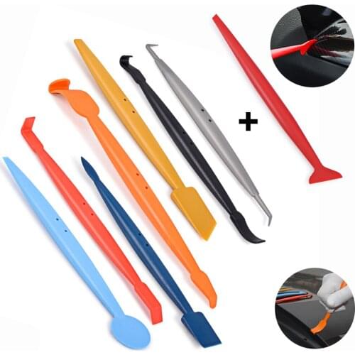 EHDIS 8PCS Vinyl Car Wrap Sticker Magnetic Squeegee Set Carbon Fiber Film Wrapping Tool Corner Stick Scraper Window Tint Tools