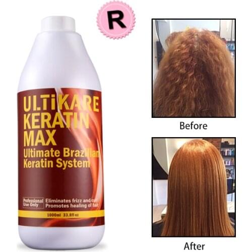 Hot Sale 1000ml Brazilian Keratin Hair Treatment 12% Formalin Straighten and Repair Damaged Hair Mask Free Shipping