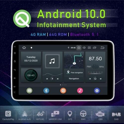 JSTMAX 10.2" IPS Screen Car Radio 2 Din Android 10.0 DSP Universal Car Auto Stereo Multimedia Bluetooth GPS Navigation HDMI