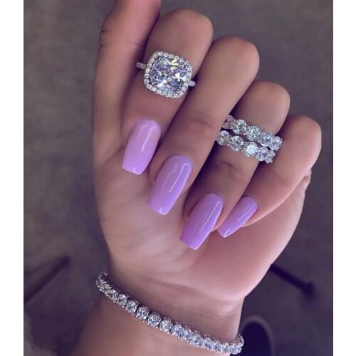 Band ring set 925 Sterling SILVER ENGAGEMENT WEDDING Created Diamond Rings for Women Men Luxury PAVE Diamond rings Jewelry